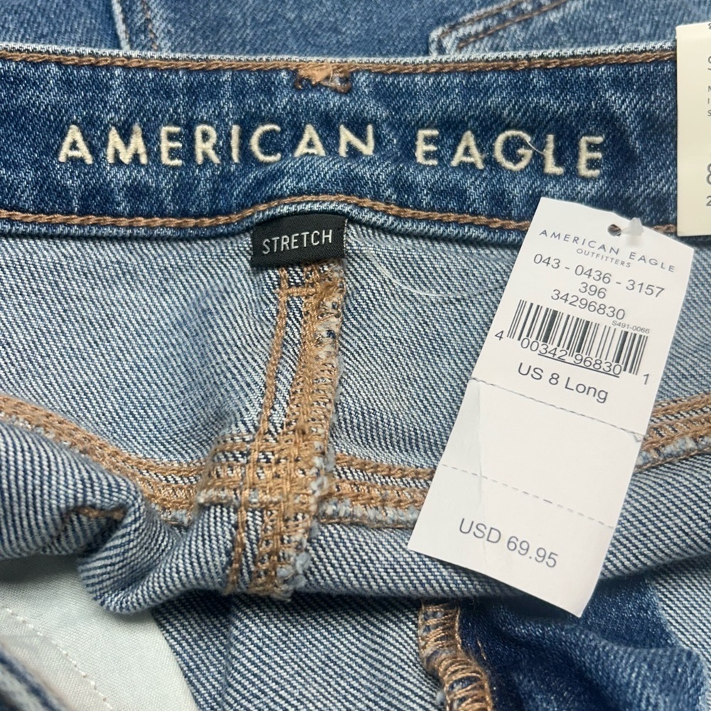 AEO American Eagle High Rise Mom Jean Size 8 Long NWT - Picture 9 of 10